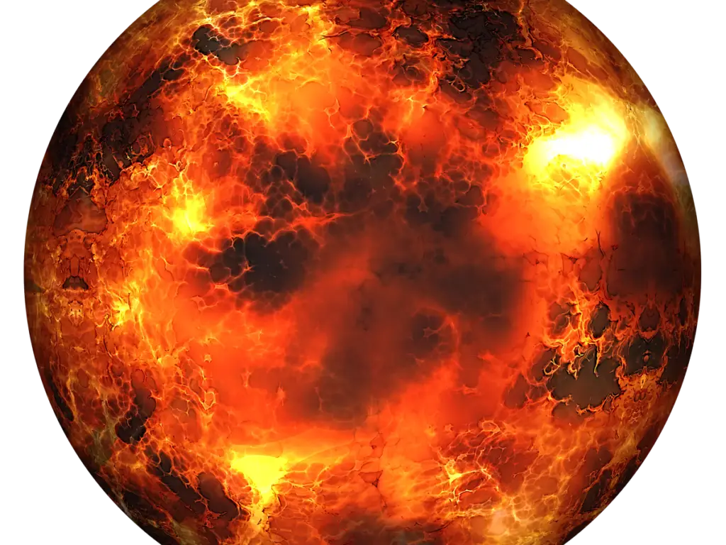 Fiery Planet in Space