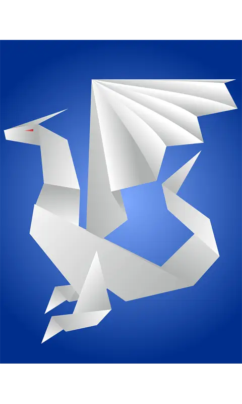 Origami White Dragon