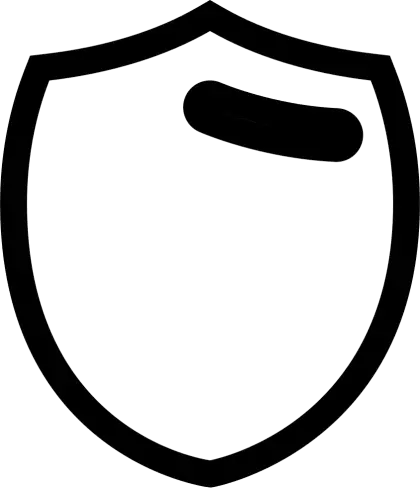 Black Shield Design with Minimal Symbol