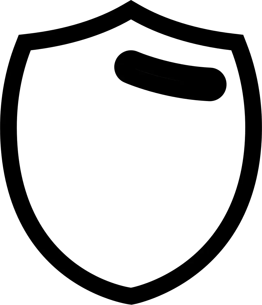 Black Shield Design with Minimal Symbol