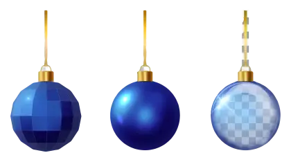 Blue Christmas Ornaments with Shimmering Details