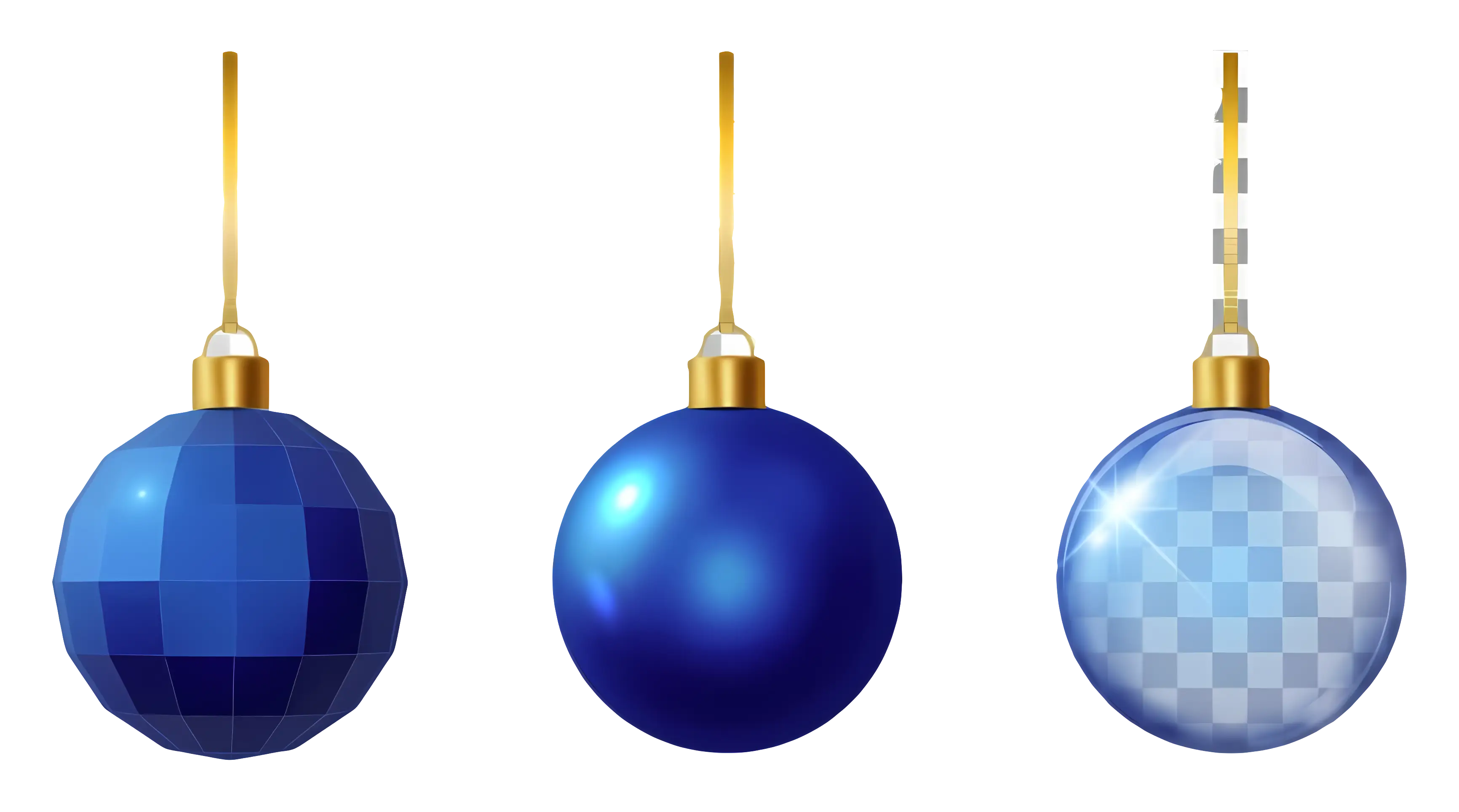 Blue Christmas Ornaments with Shimmering Details