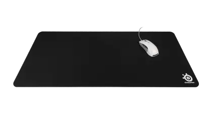 Large Black Mouse Pad with White Mouse