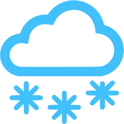 Blue Cloud with Snowfall Weather Symbol