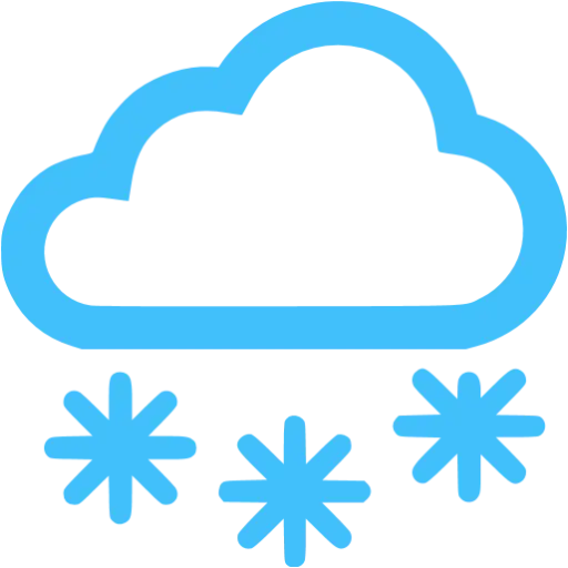 Blue Cloud with Snowfall Weather Symbol