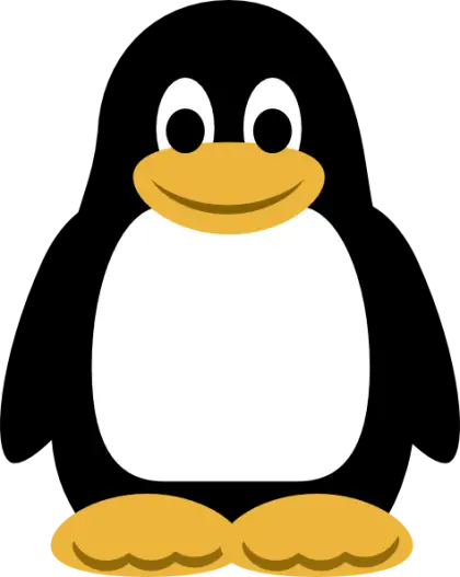 Black and White Penguin Cartoon Character