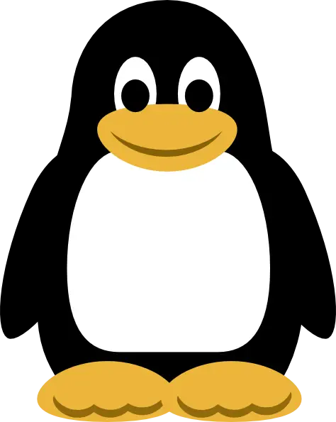 Black and White Penguin Cartoon Character