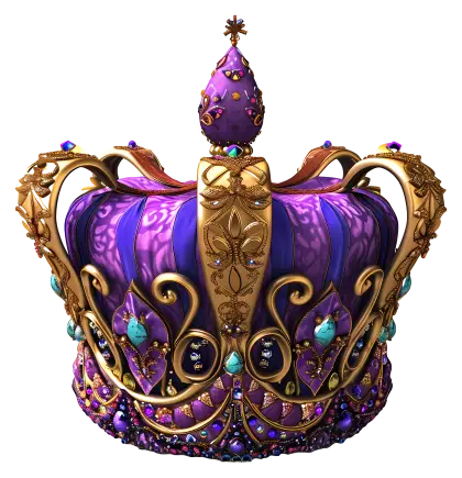 Ornate Purple Crown with Jewels