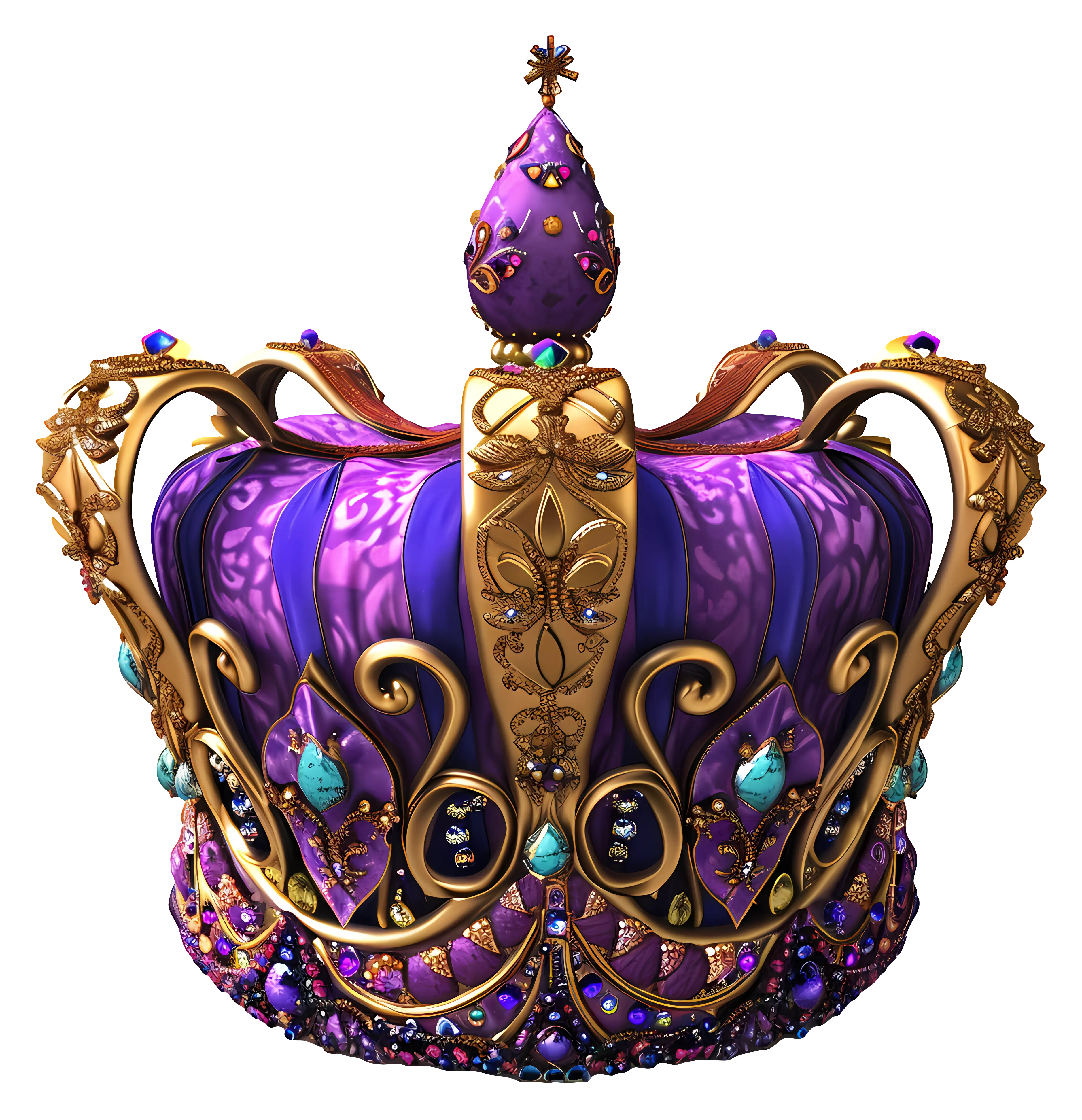 Ornate Purple Crown with Jewels