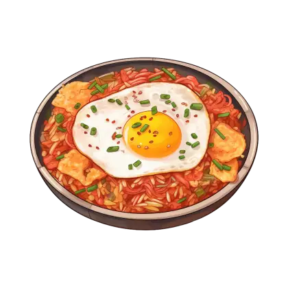 Fried Egg on Rice Dish