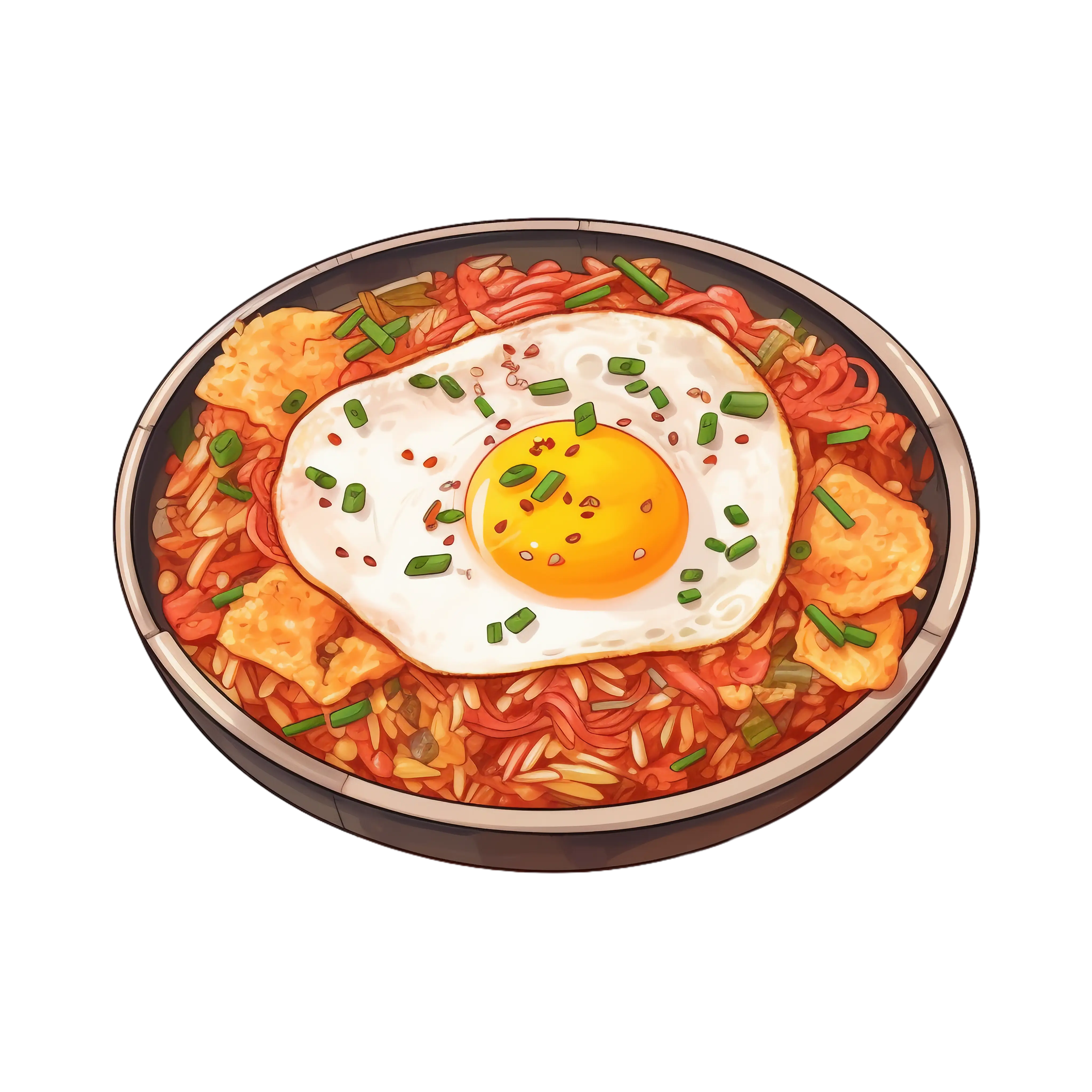 Fried Egg on Rice Dish