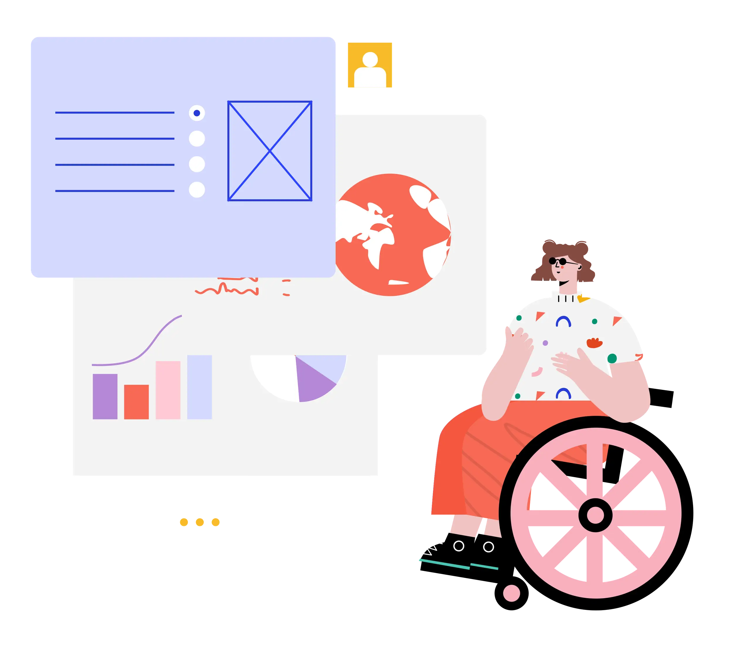 Person in Wheelchair Analyzing Data