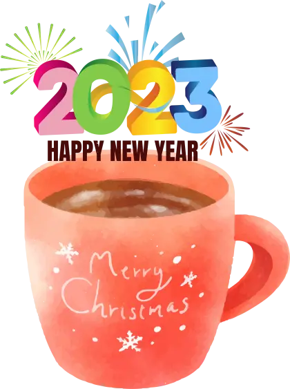 Festive Mug with Merry Christmas and Happy New Year Text