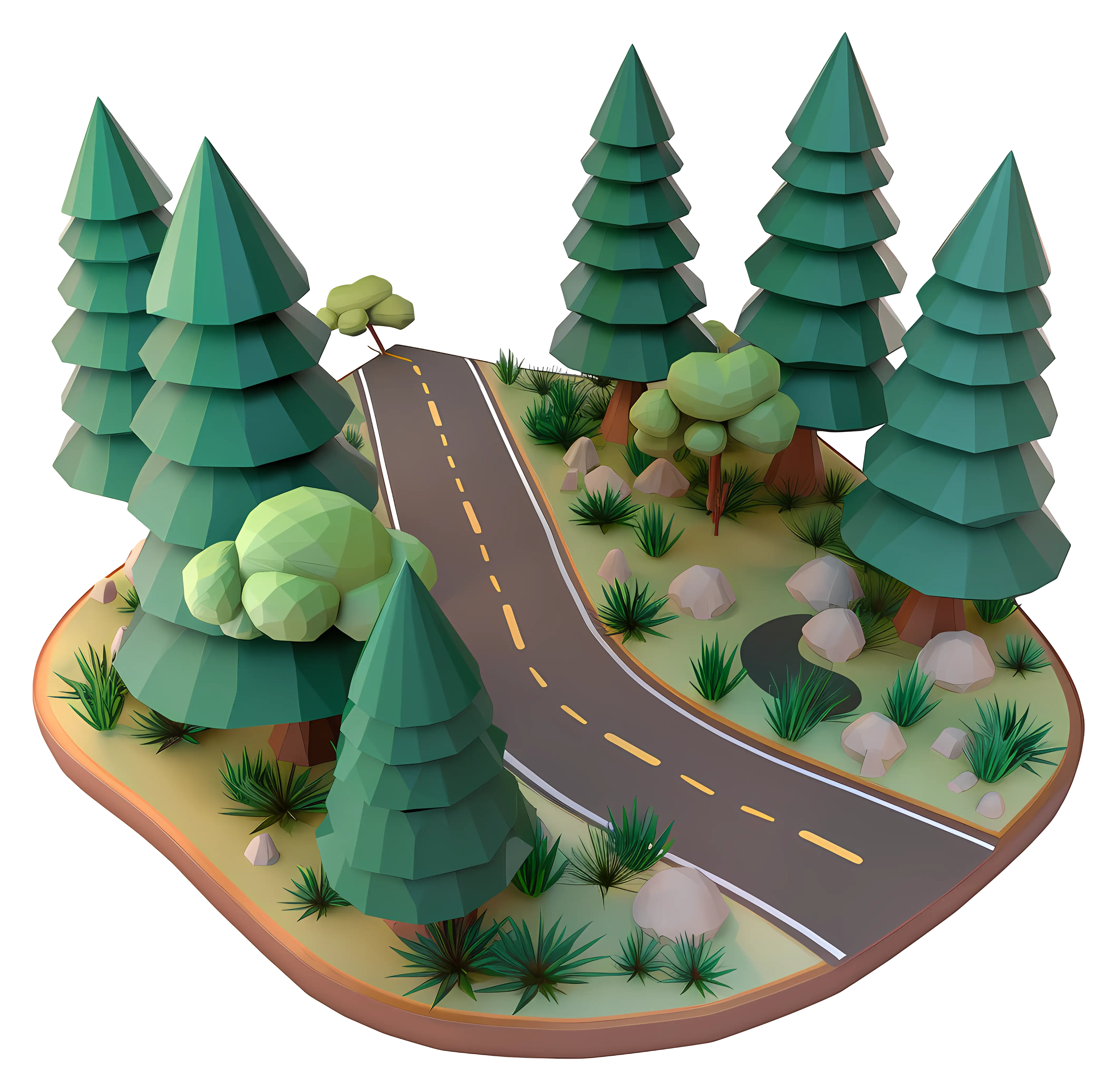 Scenic Forest Road with Pine Trees
