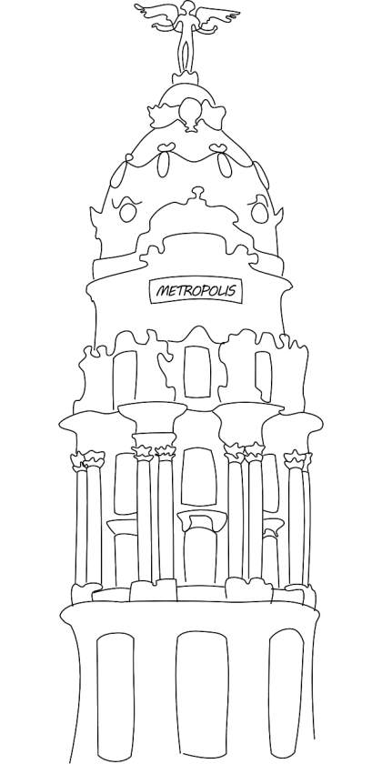 Metropolis Building Outline Illustration