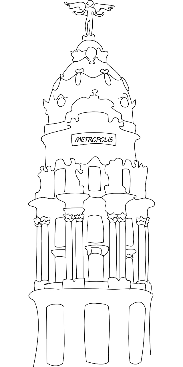 Metropolis Building Outline Illustration