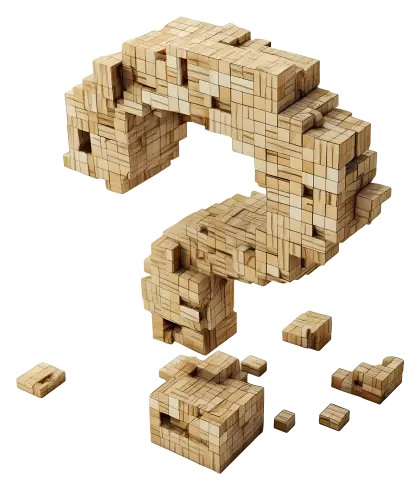 3D Wooden Question Mark