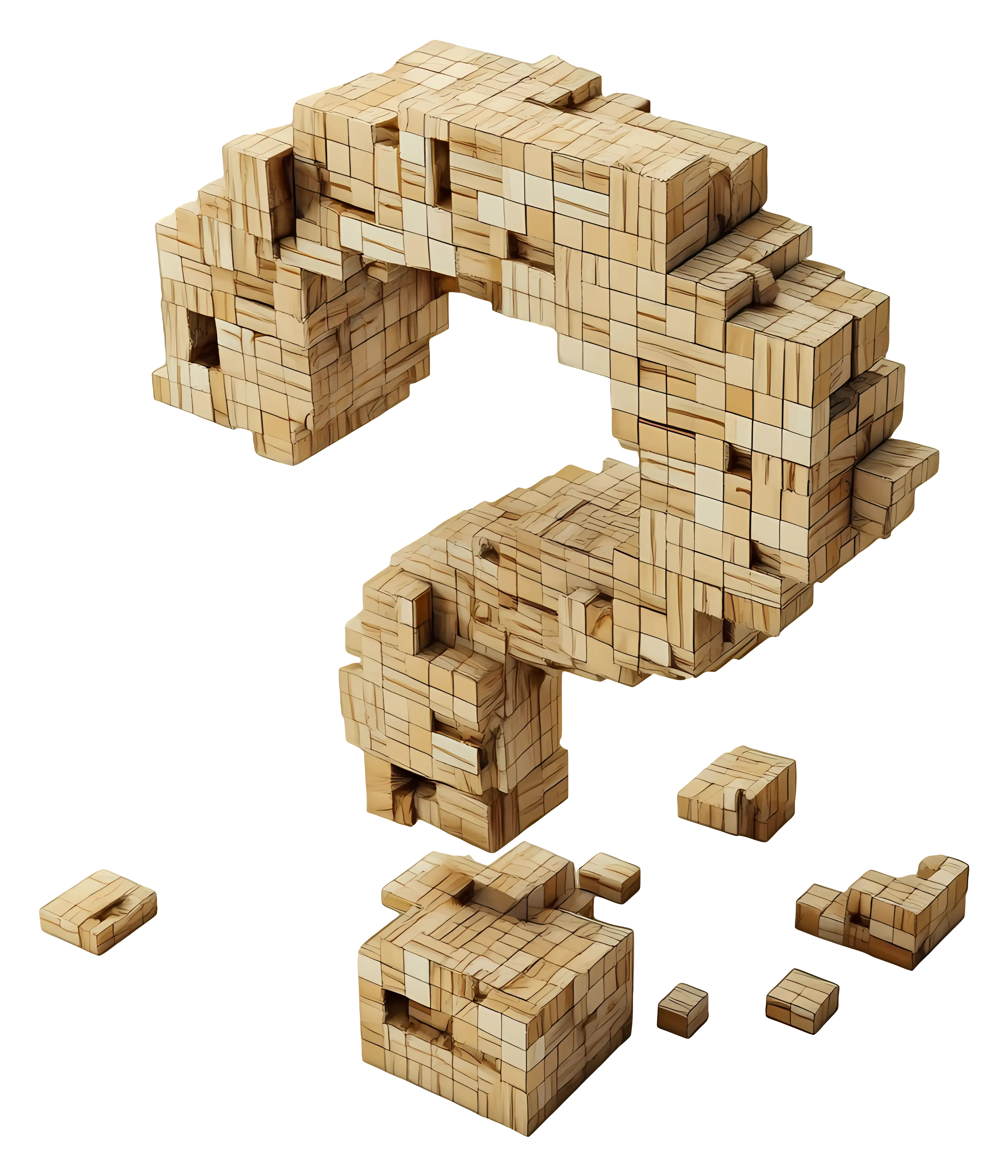 3D Wooden Question Mark
