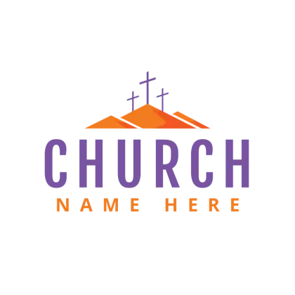 Church Logo with Orange Rooftop Design