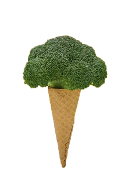 Broccoli in a Waffle Cone