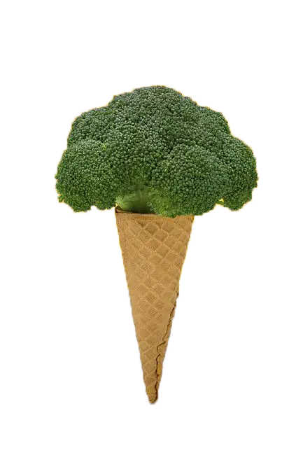 Broccoli in a Waffle Cone