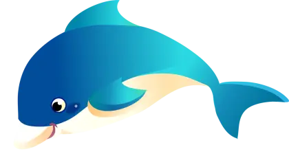 Cartoon Dolphin Illustration for Ocean Themes