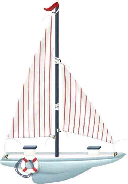 Striped Sailboat Illustration for Nautical Themes