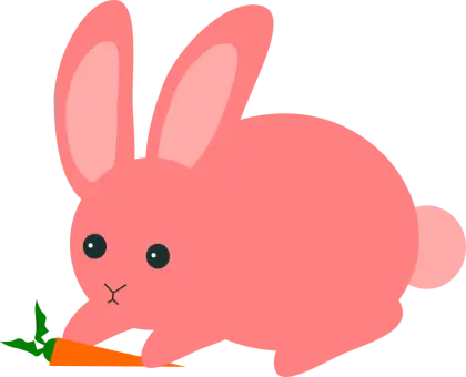 Pink Rabbit with Carrot