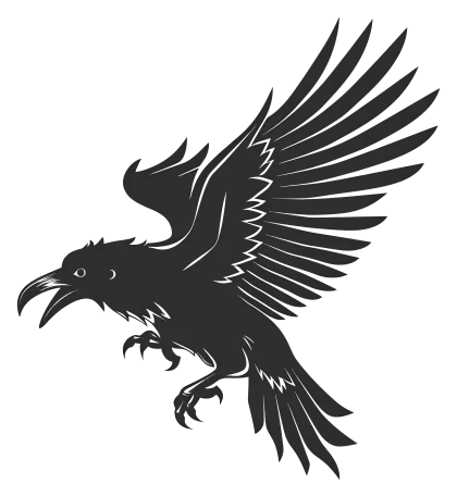 Raven Silhouette in Flight