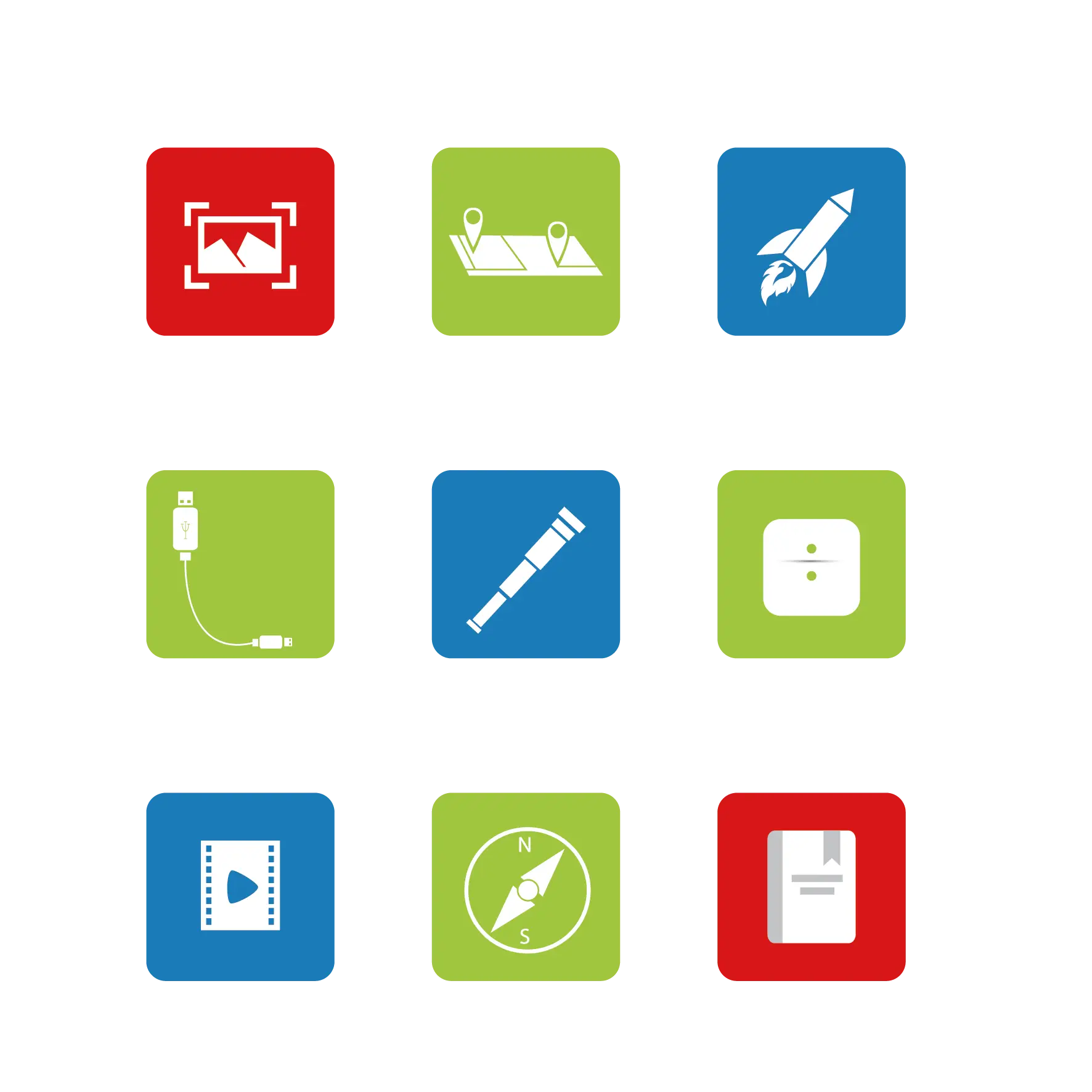 Colorful Technology and Navigation Icons
