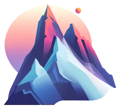 Colorful Mountain Illustration with Sunrise