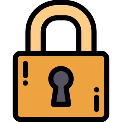 Golden Lock Security Icon