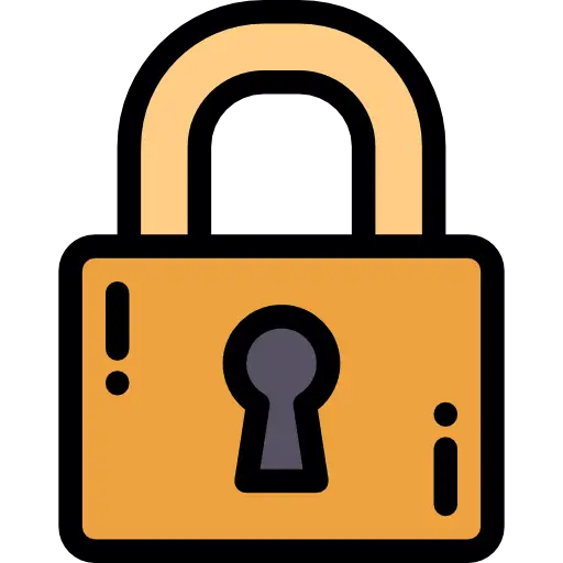 Golden Lock Security Icon