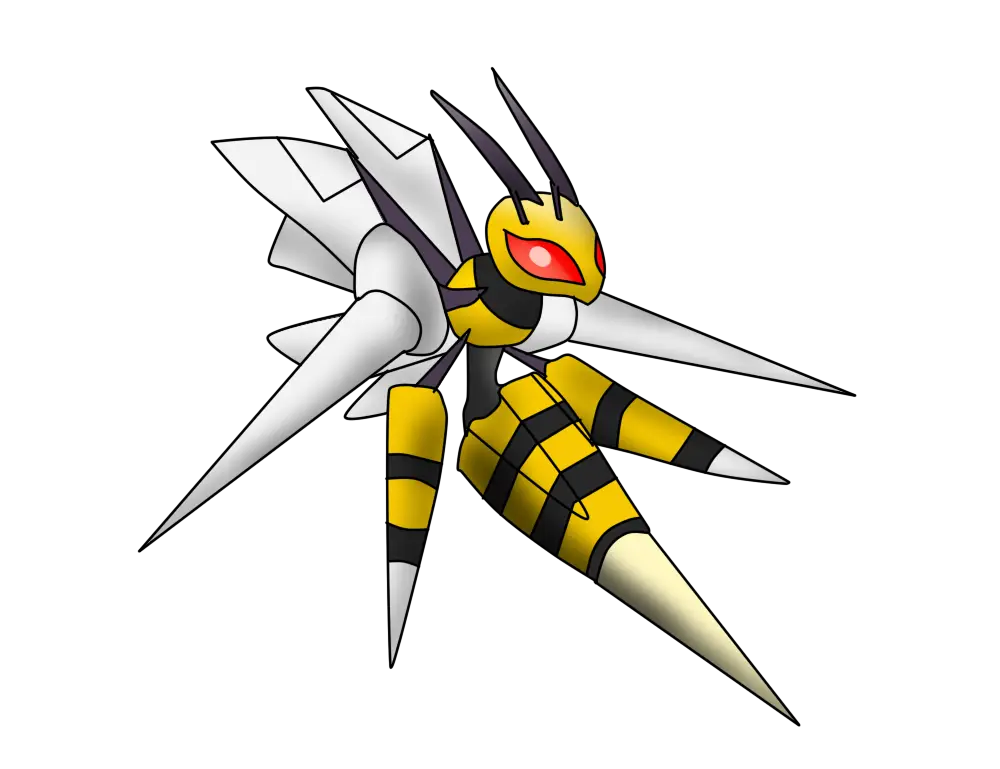 Yellow and Black Insect Cartoon Illustration