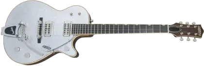 Silver Electric Guitar with Vintage Style Design