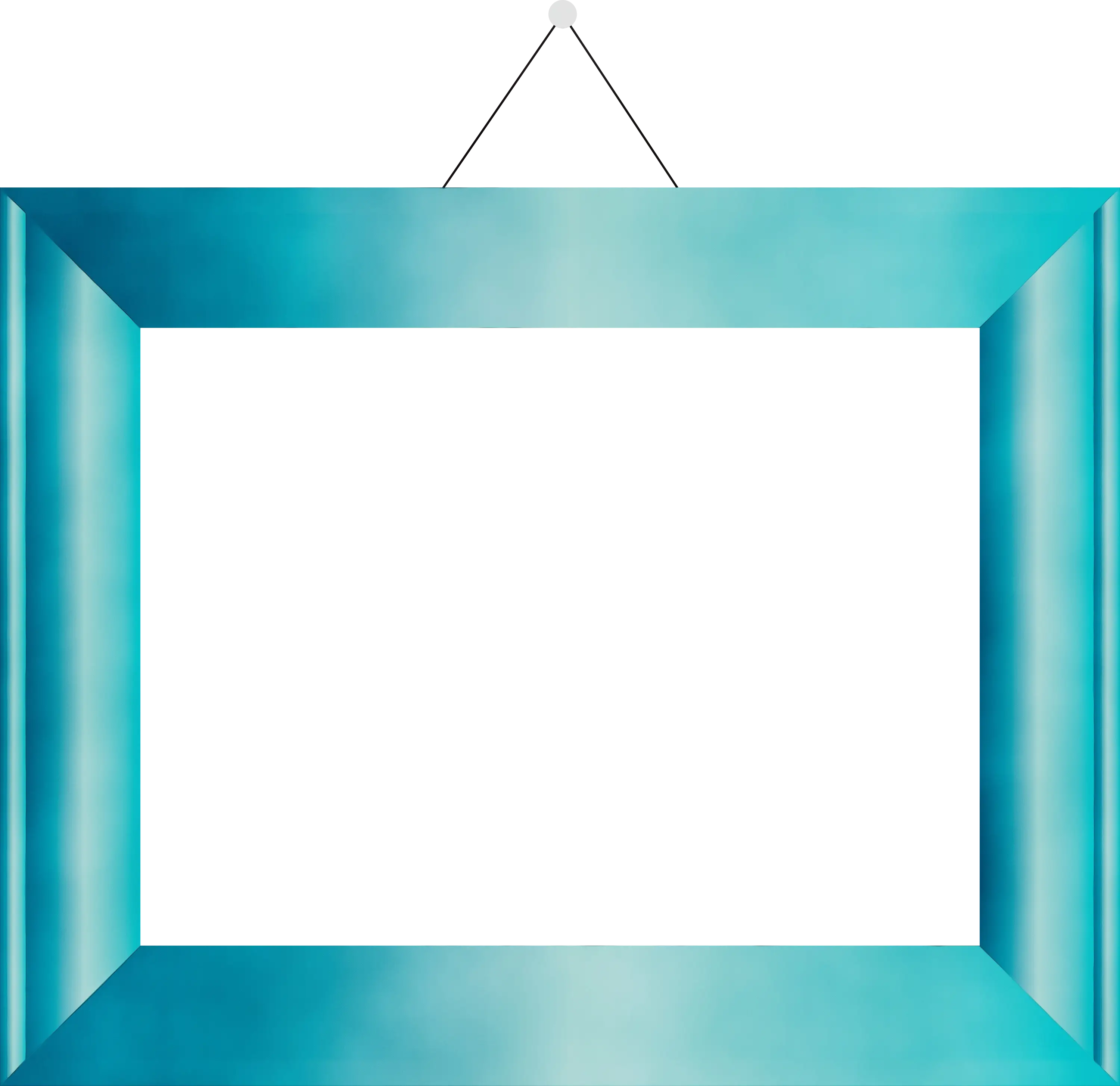 Blue Rectangular Hanging Frame Design