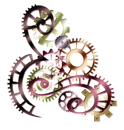 Colorful Gear and Cog Design Illustration
