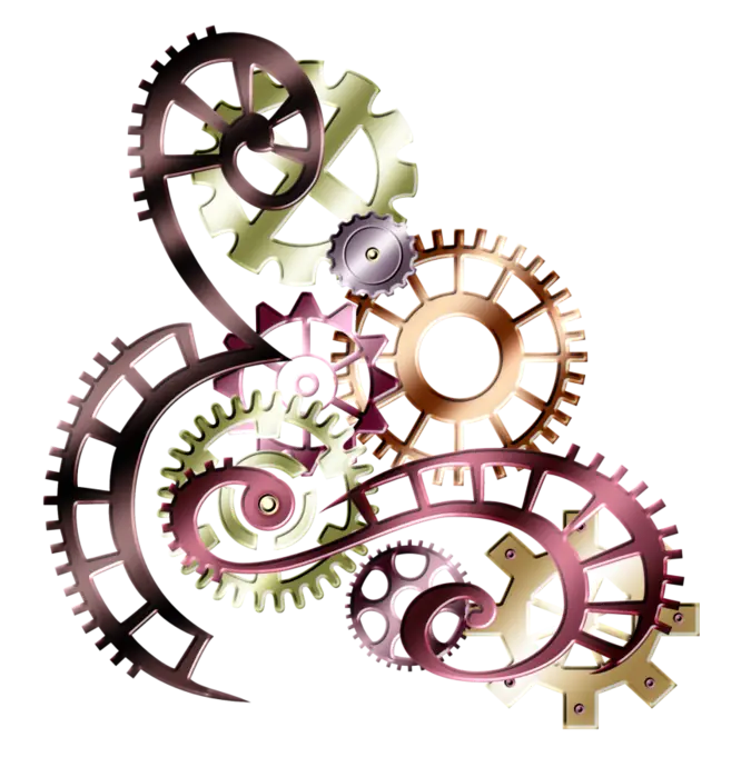 Colorful Gear and Cog Design Illustration
