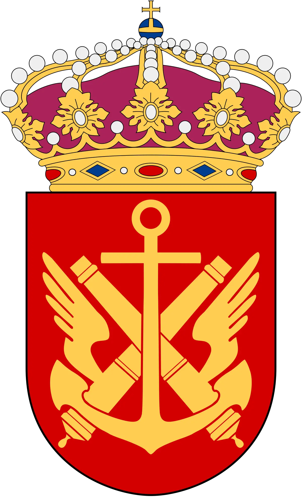 Royal Coat of Arms with Shield and Crown