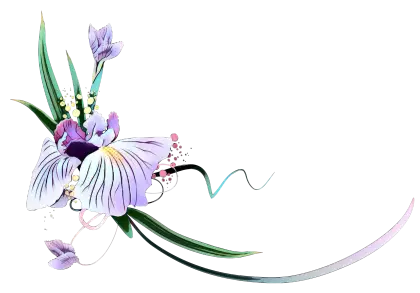 Beautiful Purple Flower with Leaves