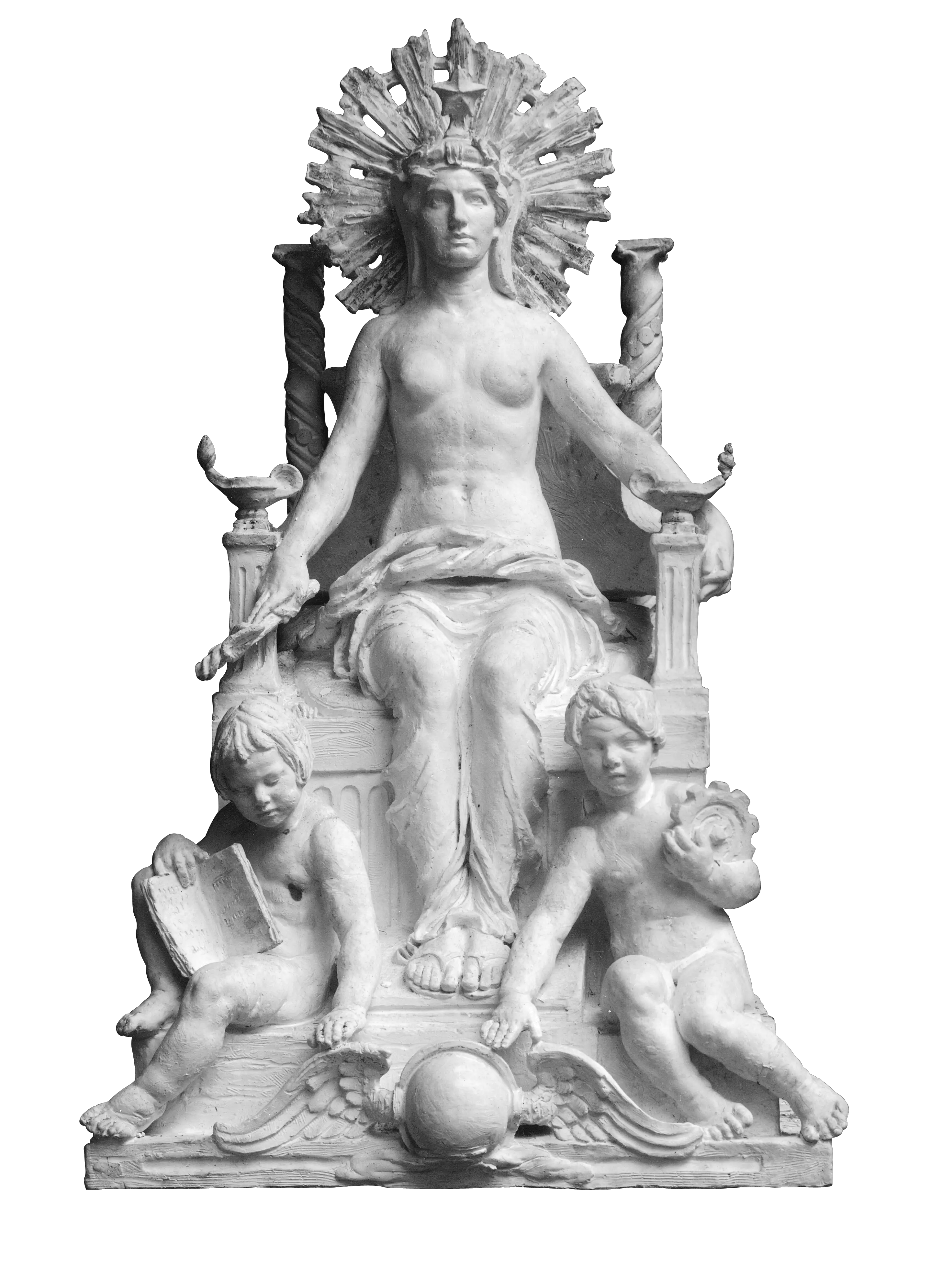Woman Seated on Throne Statue
