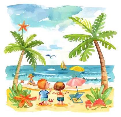 Children at the Beach
