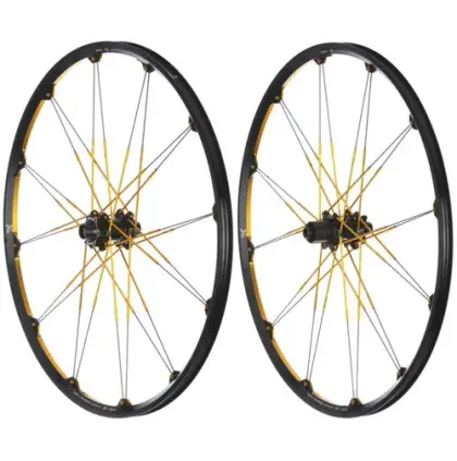 Bicycle Wheels with Golden Spokes