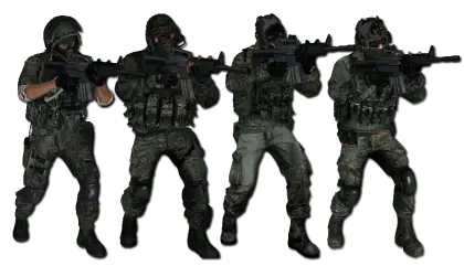 Armed Soldiers with Rifles in Combat Gear
