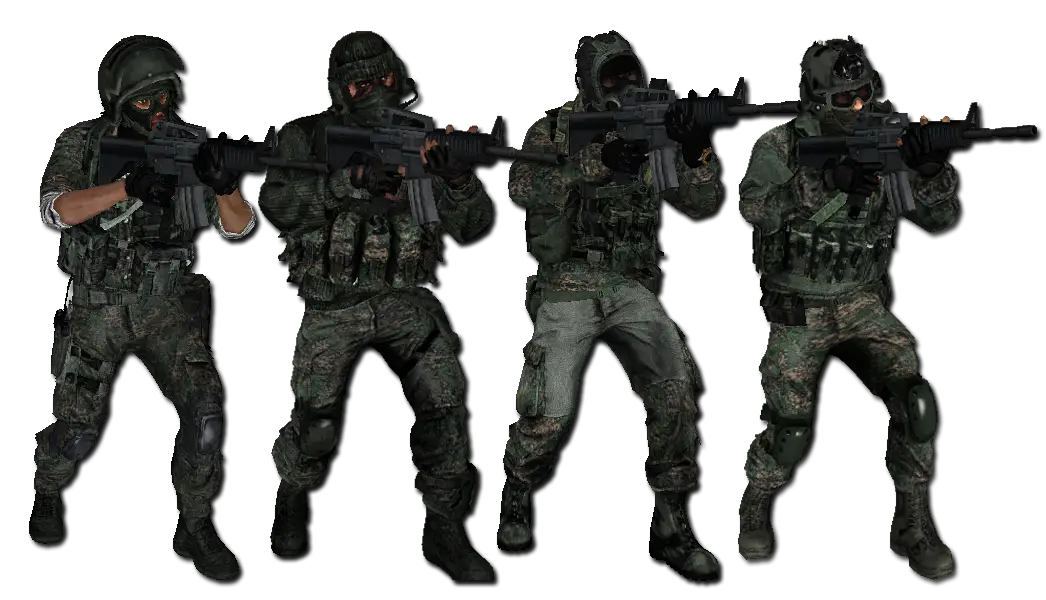 Armed Soldiers with Rifles in Combat Gear