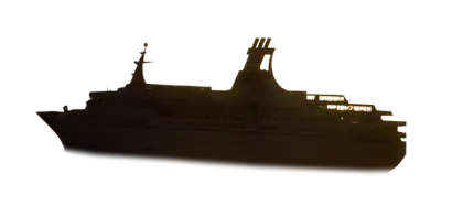 Silhouette of a Large Ship