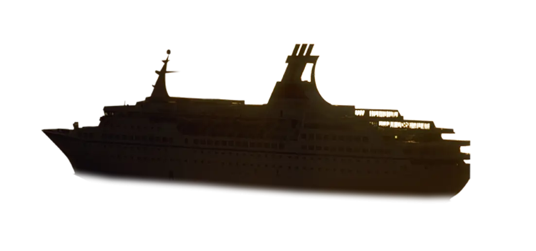 Silhouette of a Large Ship