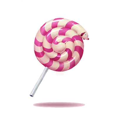 Pink and White Swirled Lollipop