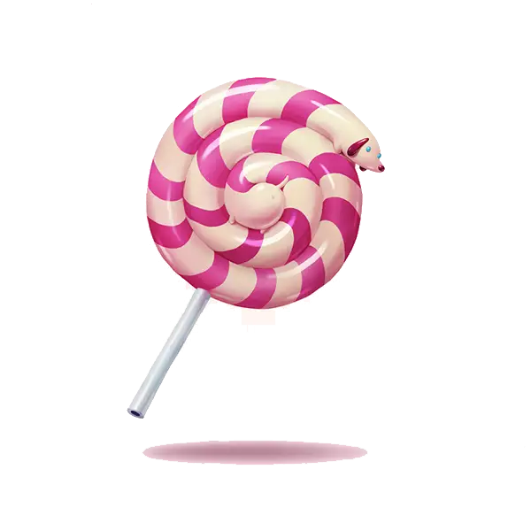 Pink and White Swirled Lollipop
