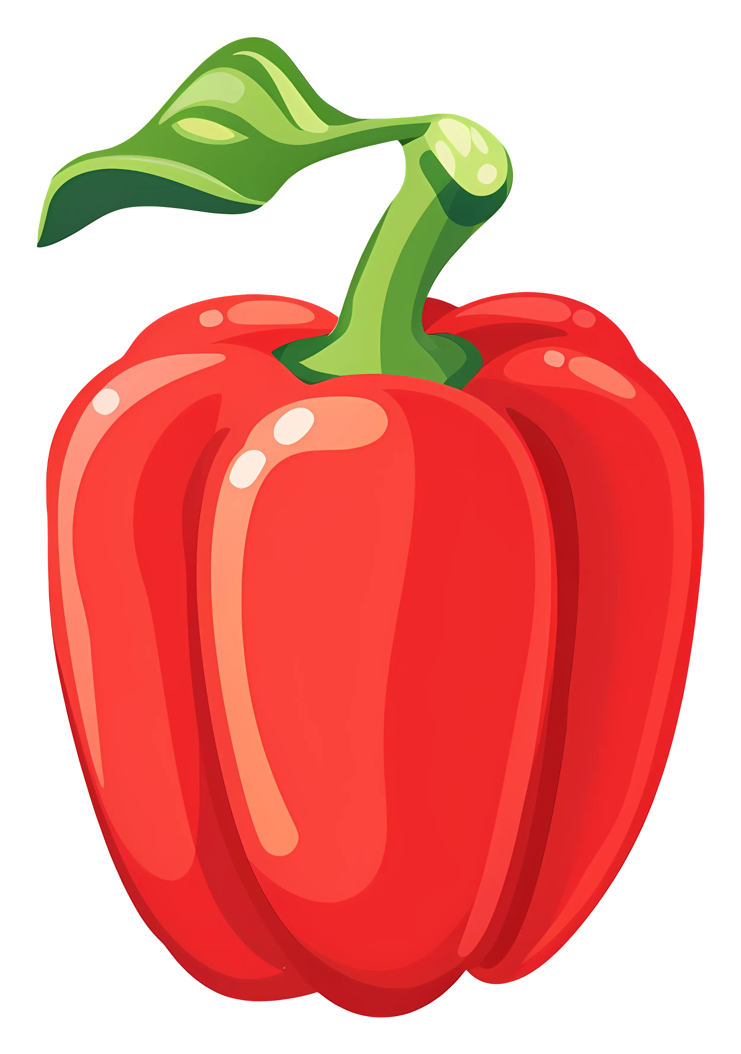 Bright Red Bell Pepper Illustration